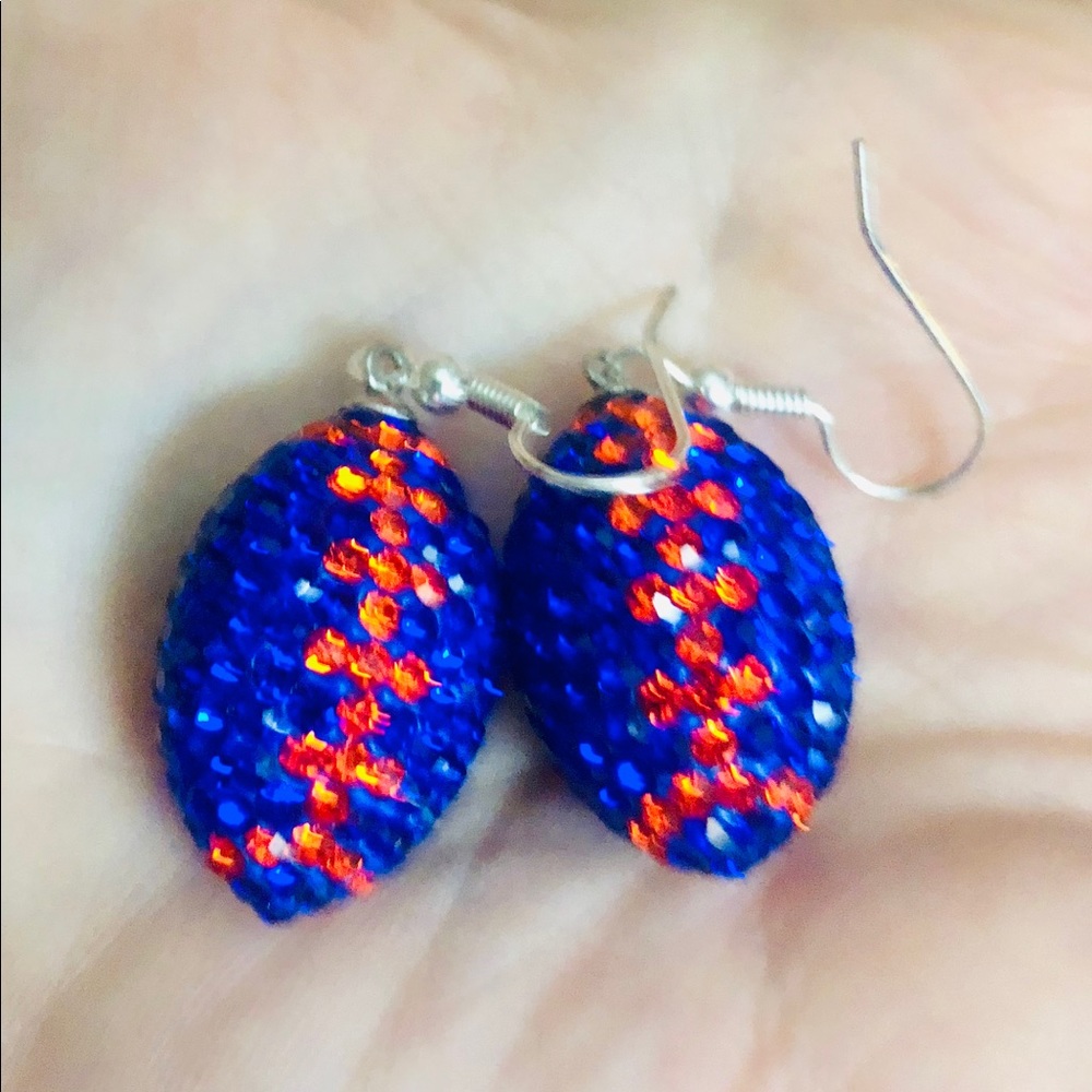 Bling! Broncos Crystal Pave🏈Football🏈Earrings🏈